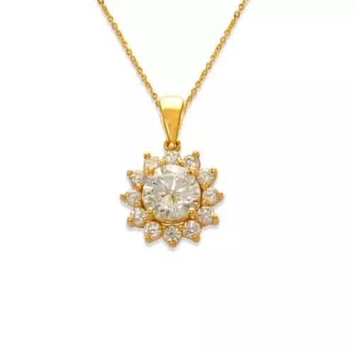 NEW 14K YELLOW GOLD FANCY HEART CZ PENDANT: NEW 14K YELLOW GOLD FANCY HEART CZ PENDANT 14K Yellow Gold Approx. 10mm Cubic Zirconia Items in this Set: Earrings Available as a Set Available in White Gold Chains Sold Separately Weight: 1.2 Grams