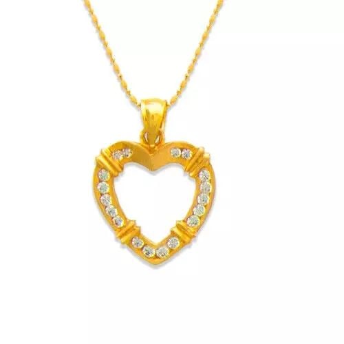 NEW 14K YELLOW GOLD HEART CZ PENDANT: NEW 14K YELLOW GOLD HEART CZ PENDANT 14K Yellow Gold Approx. 17x17mm High Polished/Cubic Zirconia/ Available in White Gold Chains Sold Separately Weight: 2.8 Grams