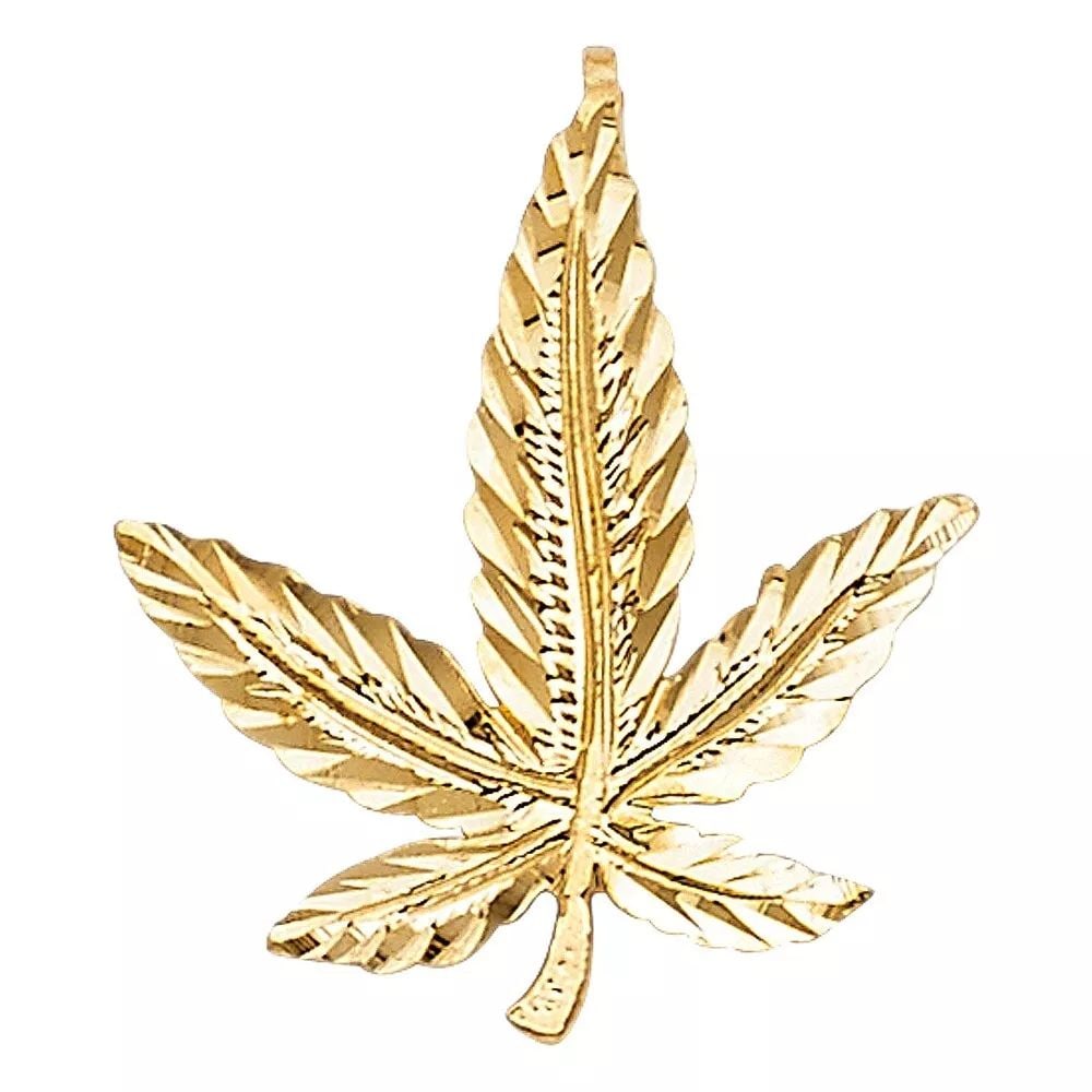 NEW 14K YELLOW GOLD MARIJUANA LEAF PENDANT: NEW 14K YELLOW GOLD MARIJUANA LEAF PENDANT 14K YELLOW GOLD NEW MARIJUANA LEAF PENDANT WEIGHT: 0.8