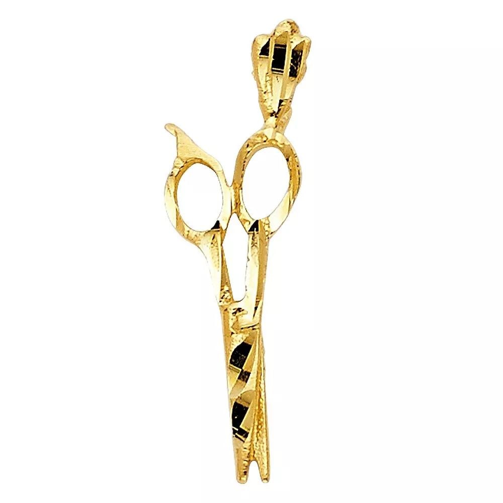 NEW 14K YELLOW GOLD SCISSORS PENDANT (1 of 2)