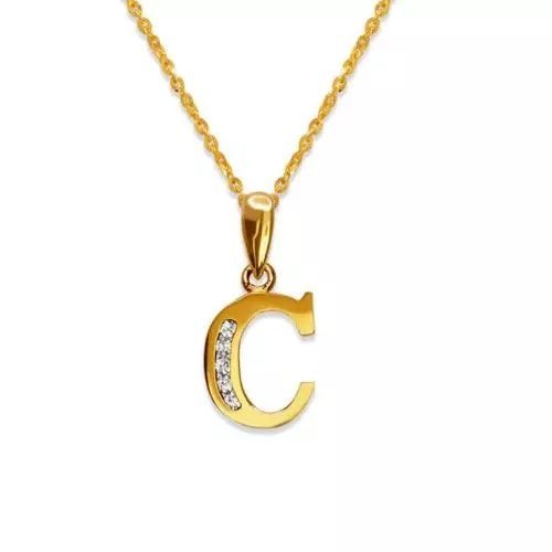 NEW 14K YELLOW GOLD INITIAL "C" PENDANT (1 of 2)