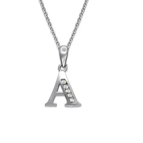 NEW 14K WHITE GOLD INITIAL "A" PENDANT (1 of 2)