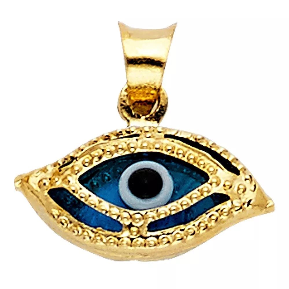 NEW 14K YELLOW GOLD EVIL EYE PENDANT (1 of 2)