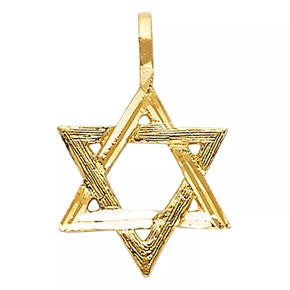 NEW 14K YELLOW GOLD STAR OF DAVID PENDANT (1 of 2)