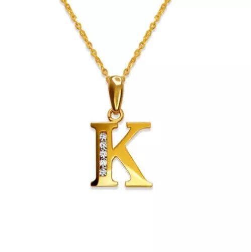 NEW 14K YELLOW GOLD INITIAL "K" PENDANT (1 of 2)