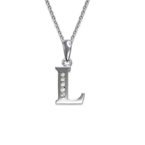 NEW 14K WHITE GOLD WL INITIAL "L" PENDANT (1 of 2)