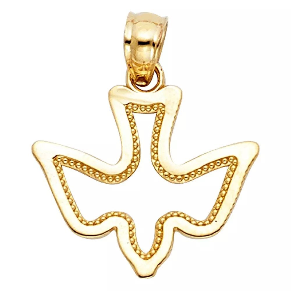 NEW 14K YELLOW GOLD ESPIRITU SANTO DOVE PENDANT: NEW 14K YELLOW GOLD ESPIRITU SANTO DOVE PENDANT 14K YELLOW GOLD NEW ESPIRITU SANTO DOVE PENDANT WEIGHT: 0.7