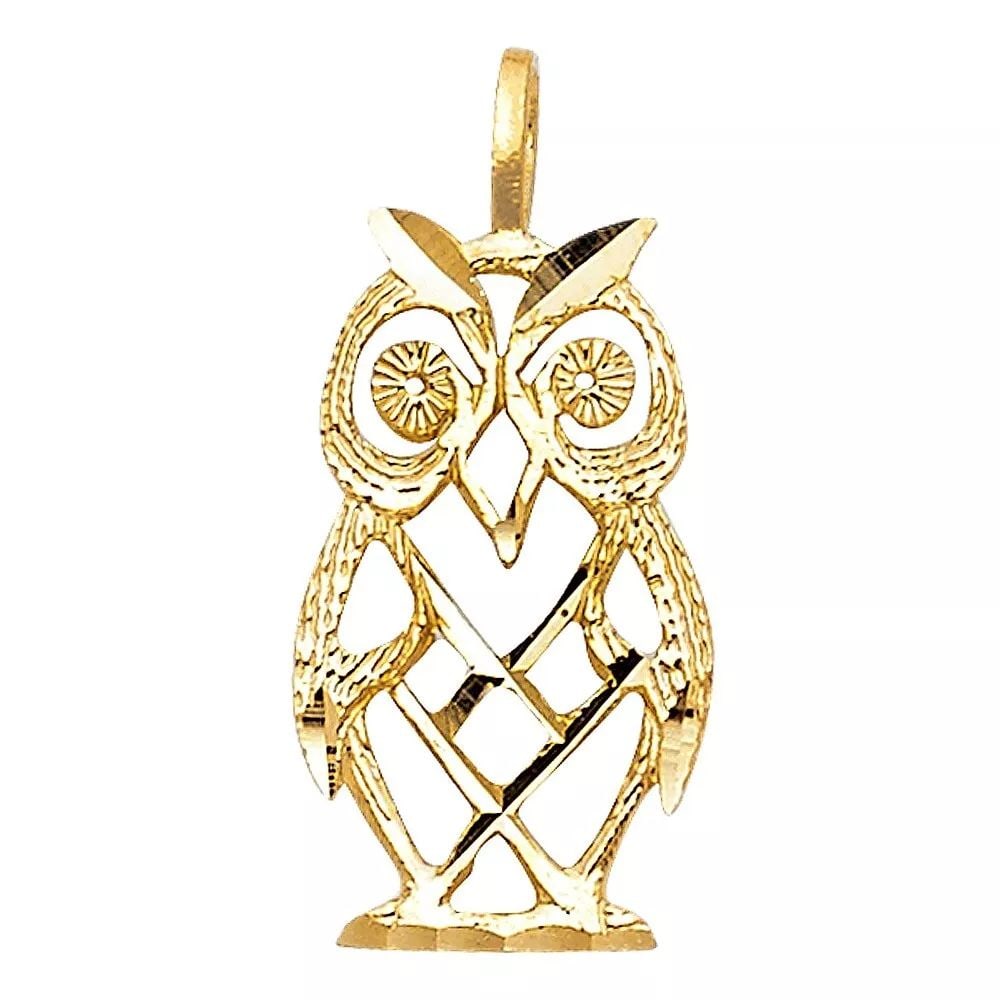NEW 14K YELLOW GOLD OWL PENDANT: NEW 14K YELLOW GOLD OWL PENDANT 14K YELLOW GOLD NEW OWL PENDANT WEIGHT: 0.7
