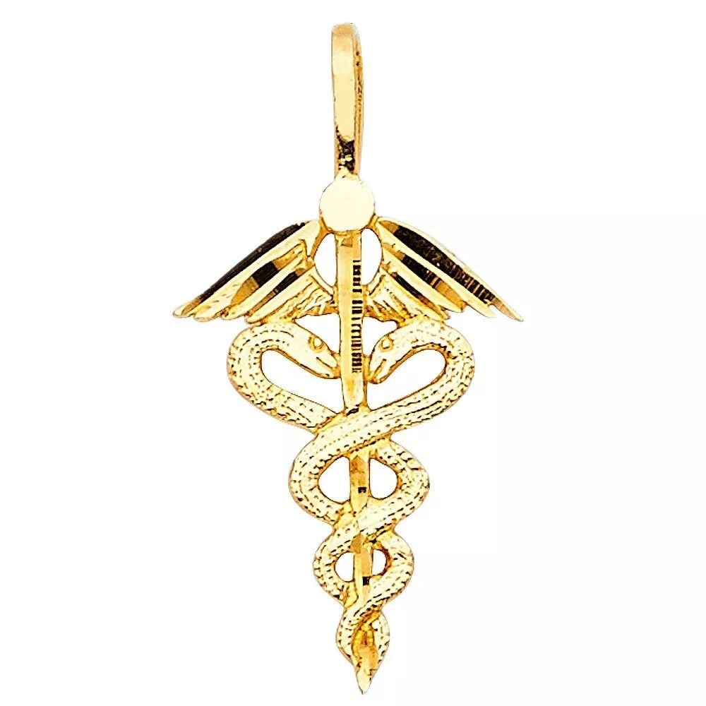 NEW 14K YELLOW GOLD SYMBOL OF MEDICAL SERVICE PENDANT: NEW 14K YELLOW GOLD SYMBOL OF MEDICAL SERVICE PENDANT 14K YELLOW GOLD NEW SYMBOL OF MEDICAL SERVICE PENDANT WEIGHT: 0.9