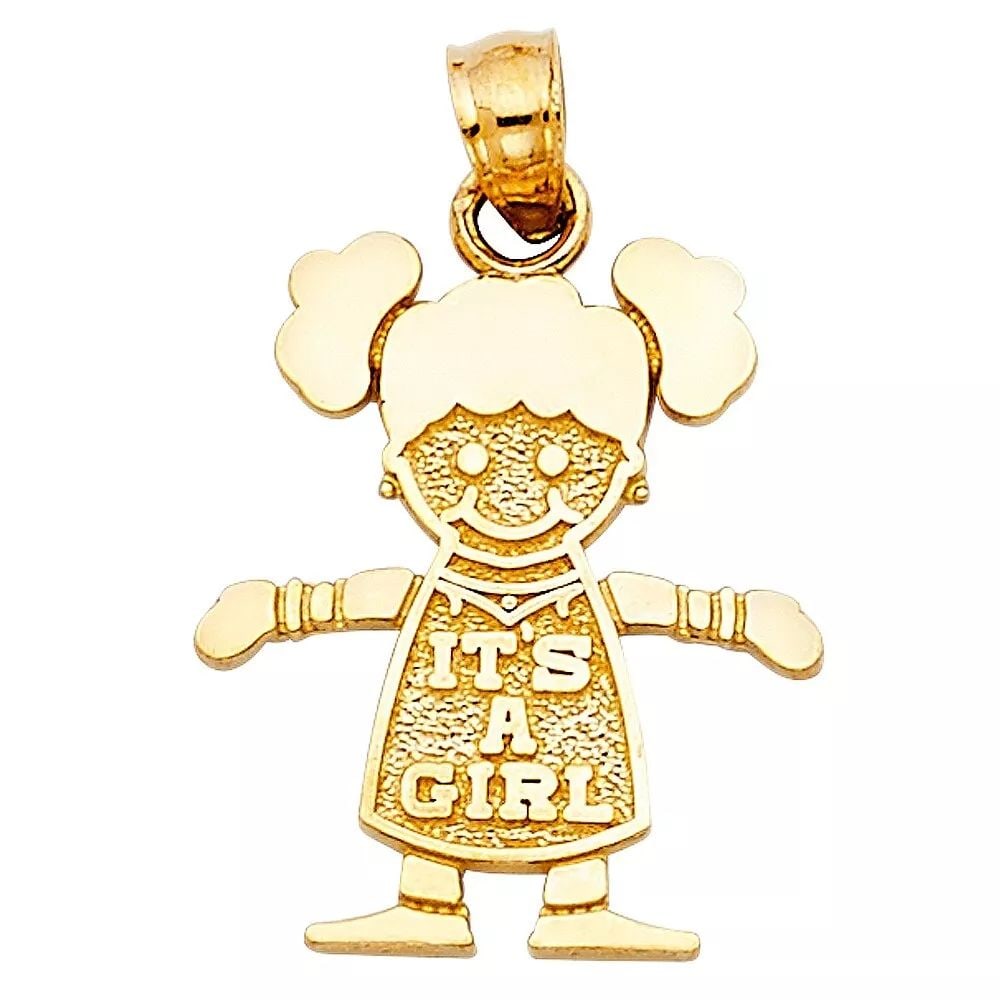 NEW 14K YELLOW GOLD GIRL PENDANT: NEW 14K TRI COLOR GOLD GIRL & BOY PENDANT 14K TRI COLOR GOLD NEW GIRL & BOY PENDANT WEIGHT: 3.1