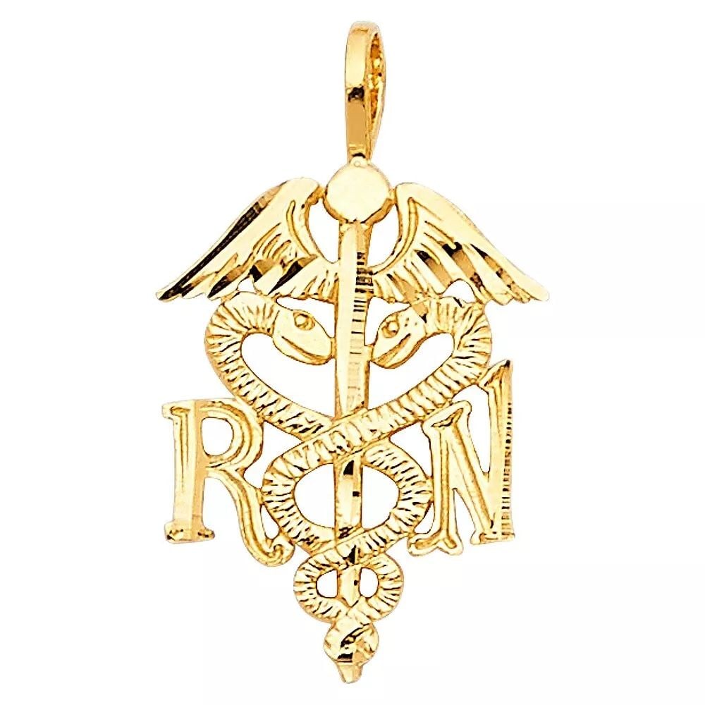 NEW 14K YELLOW GOLD SYMBOL OF MEDICAL SERVICE PENDANT: NEW 14K YELLOW GOLD USA LOGO PENDANT 14K YELLOW GOLD NEW USA LOGO PENDANT WEIGHT: 1.5