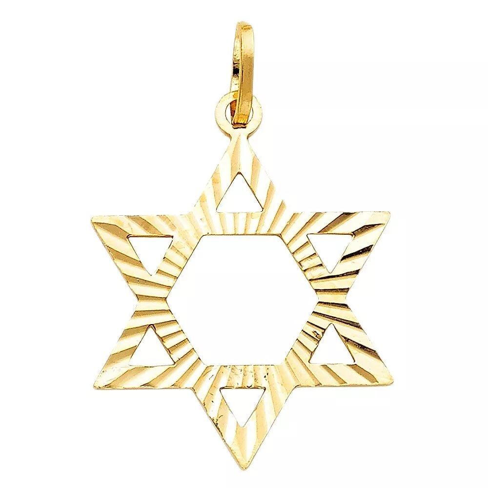NEW 14K YELLOW GOLD STAR OF DAVID PENDANT (1 of 2)