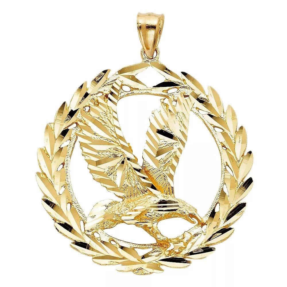 NEW 14K YELLOW GOLD EAGLE PENDANT (1 of 2)
