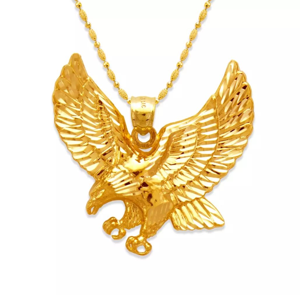 NEW 14K YELLOW GOLD EAGLE PENDANT (1 of 2)