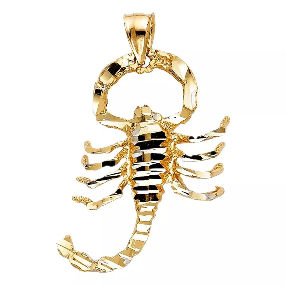 NEW 14K YELLOW GOLD SCORPION PENDANT (1 of 2)