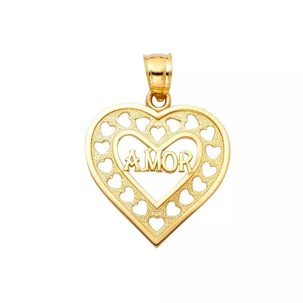 NEW 14K TRI COLOR GOLD TE AMO HEART PENDANT: NEW 14K TRI COLOR GOLD TE AMO HEART PENDANT 14K TRI COLOR GOLD NEW TE AMO HEART PENDANT WEIGHT: 1.8