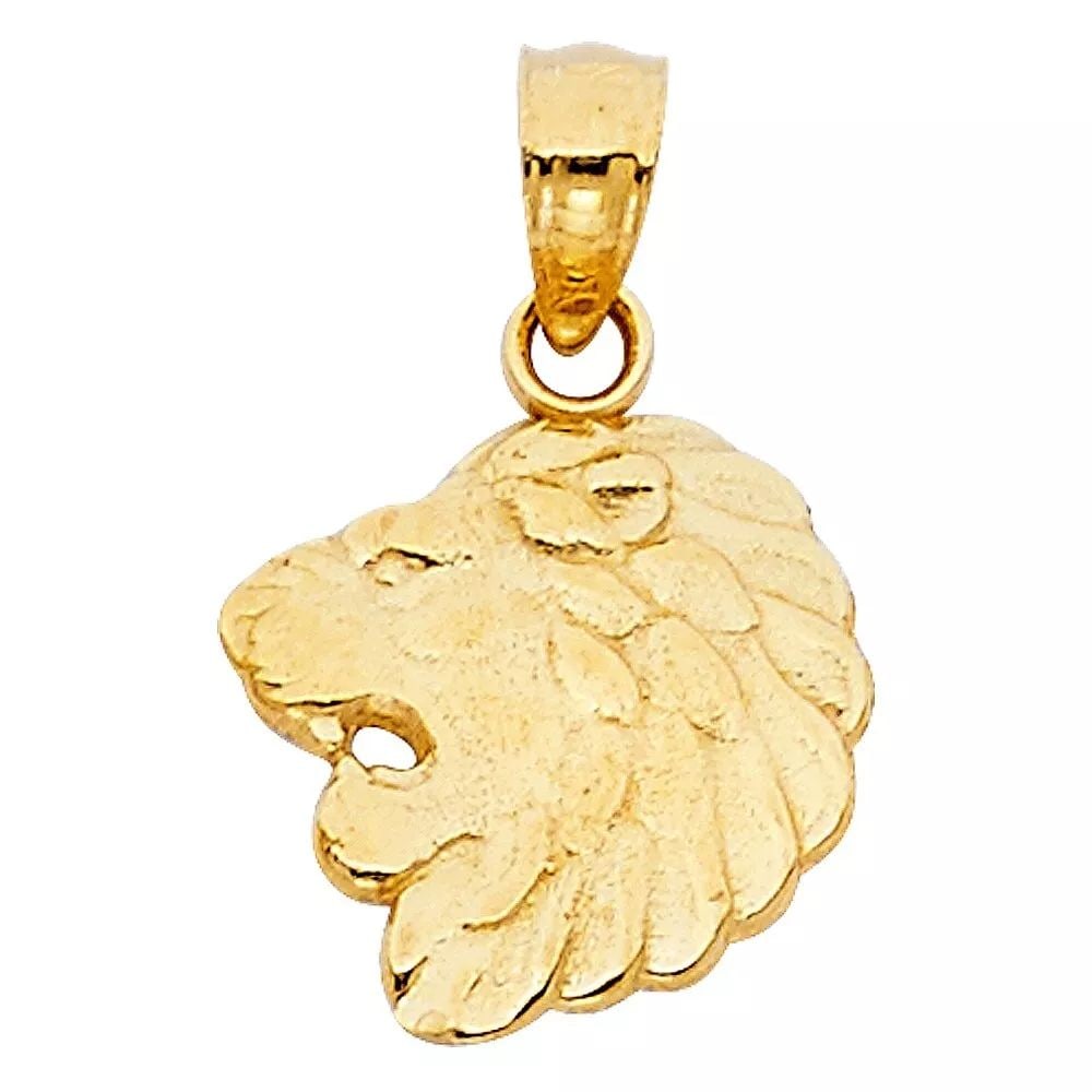 NEW 14K YELLOW GOLD LION PENDANT (1 of 2)