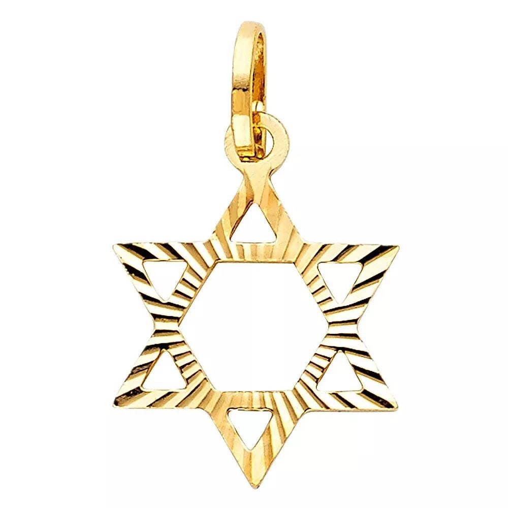 NEW 14K YELLOW GOLD STAR OF DAVID PENDANT (1 of 2)