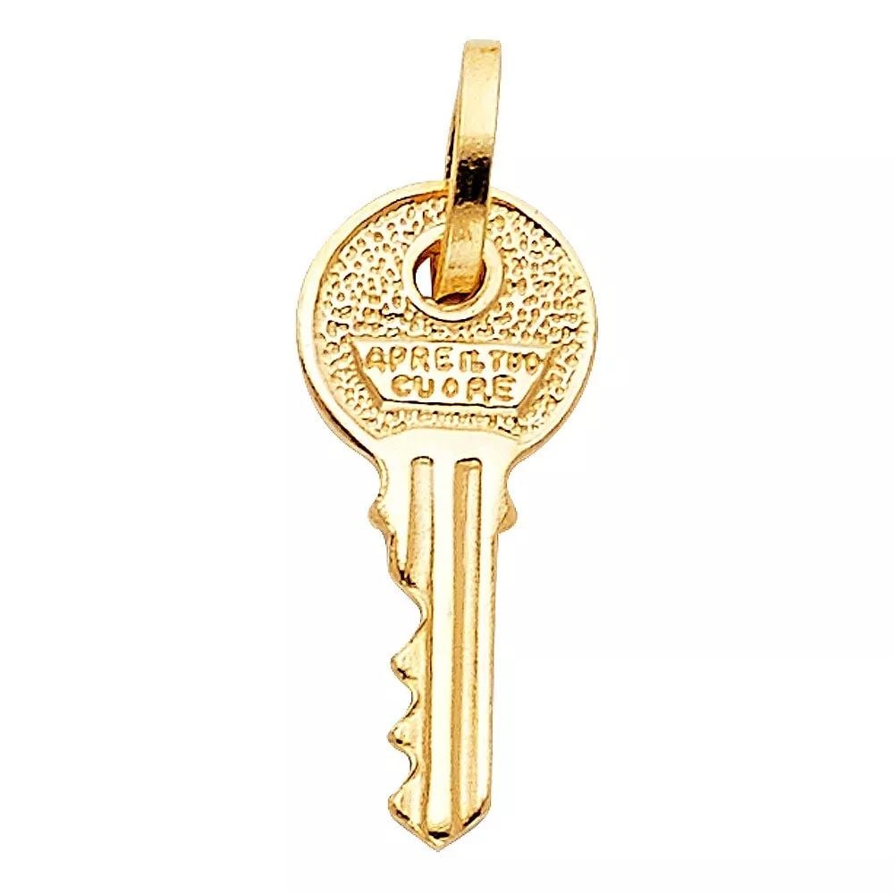 NEW 14K YELLOW GOLD KEY PENDANT (1 of 2)