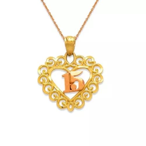 NEW 14K TWO-TONE GOLD ANOS HEART PENDANT: NEW 14K TWO-TONE GOLD ANOS HEART PENDANT 14K Two Tone Gold Approx. 18x16mm High Polished/Diamond Cut Chains Sold Separately Weight: 1.4 Grams