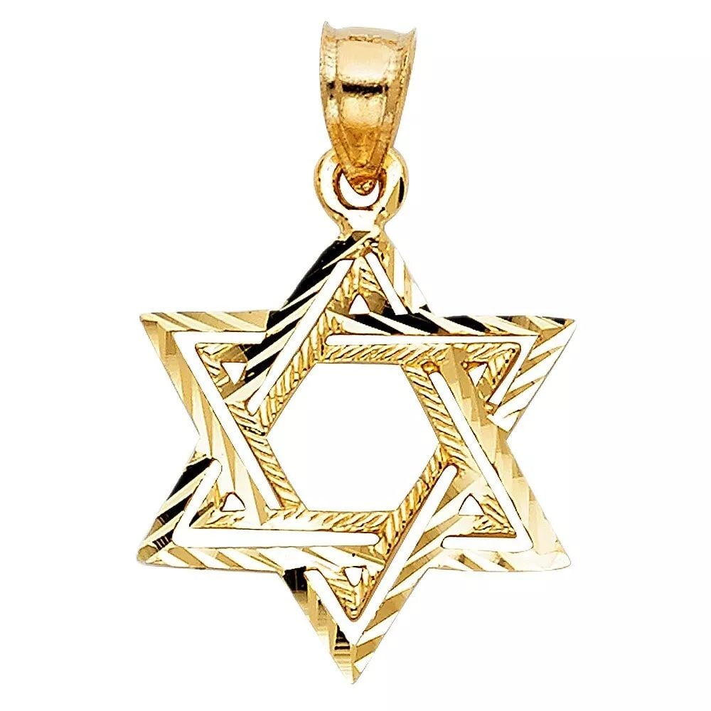 NEW 14K YELLOW GOLD STAR OF DAVID PENDANT (1 of 2)