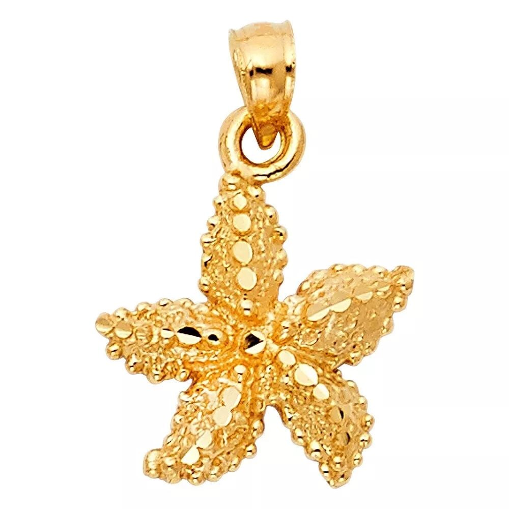 NEW 14K YELLOW GOLD STARFISH PENDANT (1 of 2)