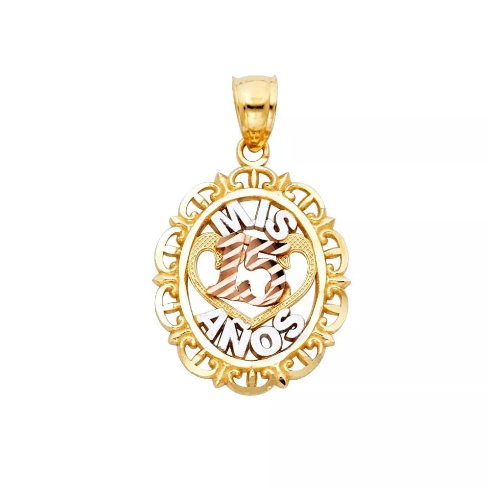 NEW 14K TRI COLOR GOLD 15 YEARS PENDANT: NEW 14K TRI COLOR GOLD 15 YEARS PENDANT 14K TRI COLOR GOLD NEW 15 YEARS PENDANT WEIGHT: 1.5
