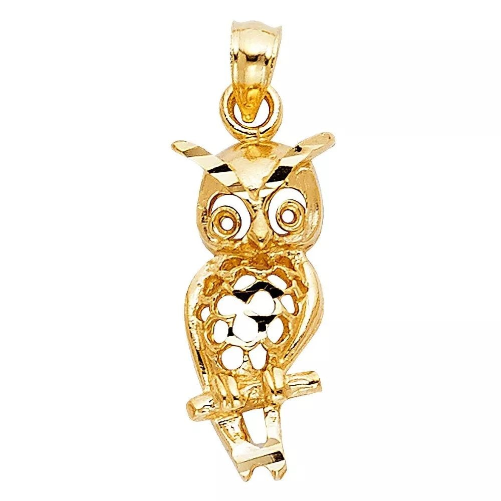 NEW 14K YELLOW GOLD OWL PENDANT: NEW 14K YELLOW GOLD OWL PENDANT 14K YELLOW GOLD NEW OWL PENDANT WEIGHT: 1.4