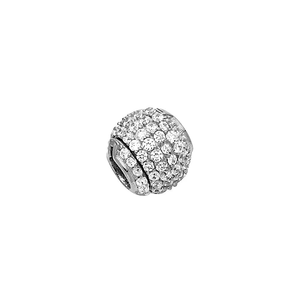 NEW 14K WHITE GOLD CZ SPHERE PENDANT (1 of 2)