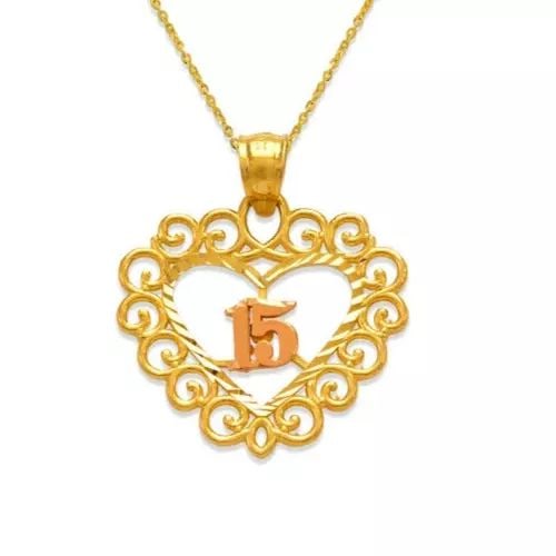 NEW 14K TWO TONE GOLD ANOS HEART PENDANT: NEW 14K TWO TONE GOLD ANOS HEART PENDANT 14K Two Tone Gold Approx. 24x21mm High Polished/Diamond Cut Chains Sold Separately Weight: 2.0 Grams