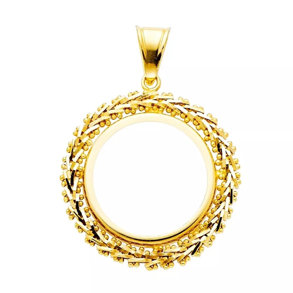 NEW 14K YELLOW GOLD 2.5 PESOS BOLA PENDANT (1 of 2)