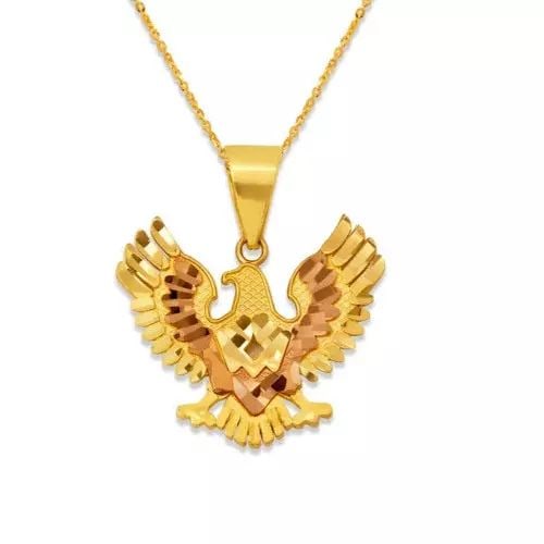 NEW 14K TWO-TONE GOLD EAGLE PENDANT (1 of 2)