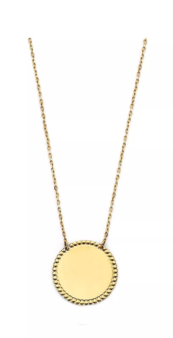 NEW 14K YELLOW GOLD DC ENGRAVABLE ROUND PENDANT NECKLACE (1 of 2)