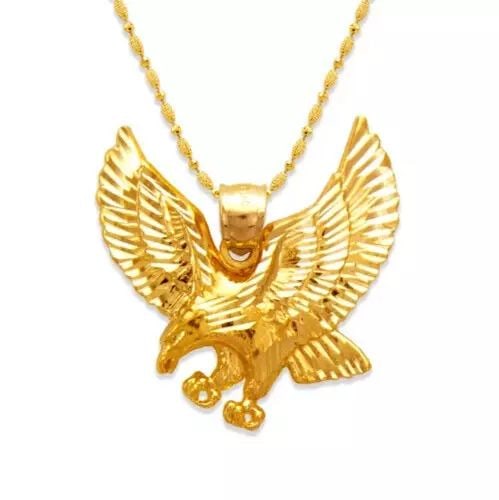 NEW 14K YELLOW GOLD EAGLE PENDANT (1 of 2)