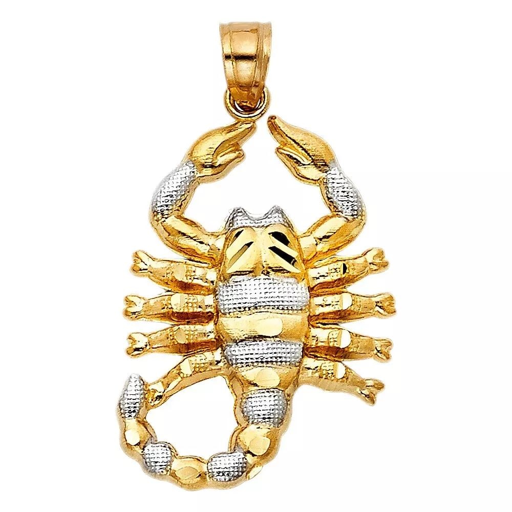NEW 14K TWO TONE GOLD SCORPION PENDANT (1 of 2)