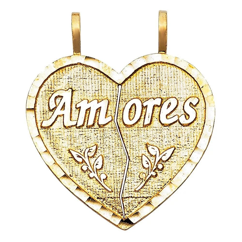 NEW 14K YELLOW GOLD TE AMO HEART 2 PIECE PENDANT: NEW 14K YELLOW GOLD TE AMO HEART 2 PIECE PENDANT 14K YELLOW GOLD> NEW TE AMO HEART 2 PIECE PENDANT WEIGHT: 3.7