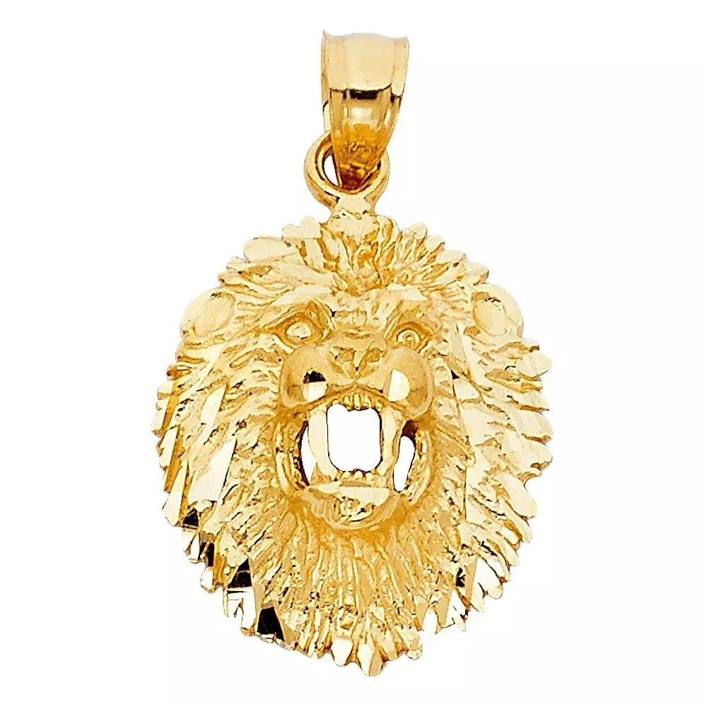 NEW 14K YELLOW GOLD LION PENDANT (1 of 2)