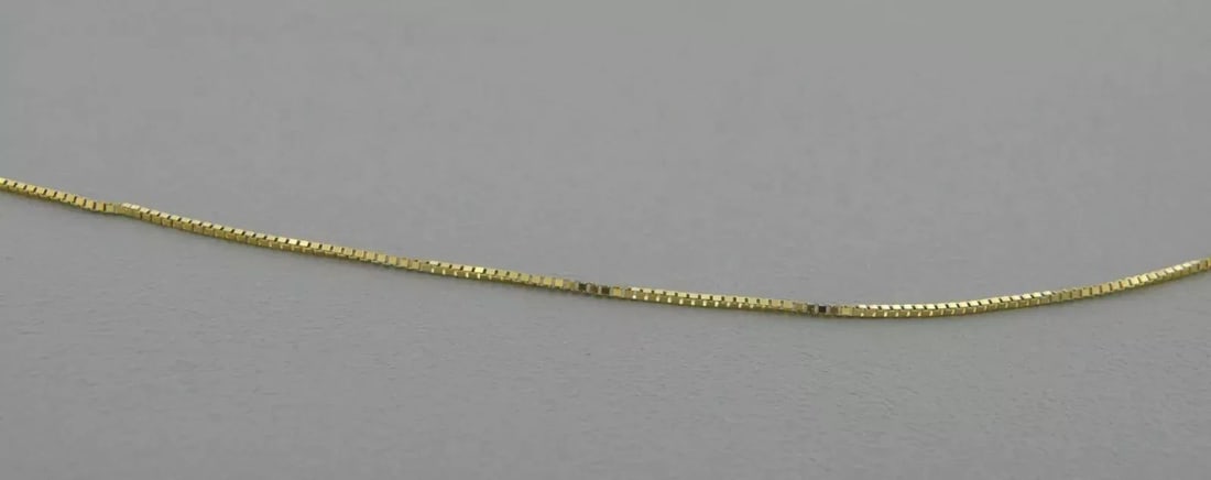 NEW 14K YELLOW GOLD BOX CHAIN, 18" NECKLACE (1 of 2)