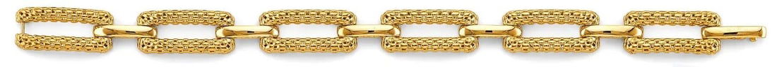NEW 14K YELLOW GOLD HOLLOW MESH RECTANGLAR DESIGN BRACELET: NEW 14K YELLOW GOLD HOLLOW MESH RECTANGLAR DESIGN BRACELET 14K YELLOW GOLD NEW HOLLOW MESH RECTANGLAR DESIGN BRACELET WEIGHT: 13.5 g