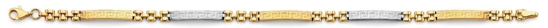 NEW 14K TWO TONE GOLD GREEK DESIGN BRACELET (1 of 2)