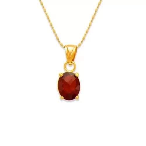 NEW 14K YELLOW GOLD RUBY TOPAZ PENDANT (1 of 2)