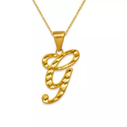 NEW 14K YELLOW GOLD INITIAL LETTER HEART PENDANT (1 of 2)