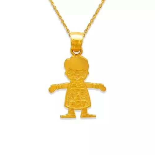 NEW 14K YELLOW GOLD IT'S BOY PENDANT (1 of 2)