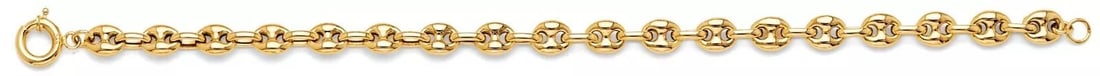 NEW 14K YELLOW GOLD PUFFED MARINER BRACELET: NEW 14K YELLOW GOLD PUFFED MARINER BRACELET 14K YELLOW GOLD NEW PUFFED MARINER BRACELET WEIGHT: 5.3 g