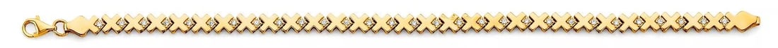 NEW 14K YELLOW GOLD CZ FANCY BRACELET: NEW 14K YELLOW GOLD CZ FANCY BRACELET 14K YELLOW GOLD NEW CZ FANCY BRACELET WEIGHT: 6.3 g