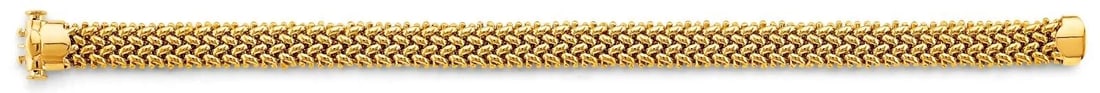 NEW 14K YELLOW GOLD HOLLOW MESH DESIGN BRACELET (1 of 2)