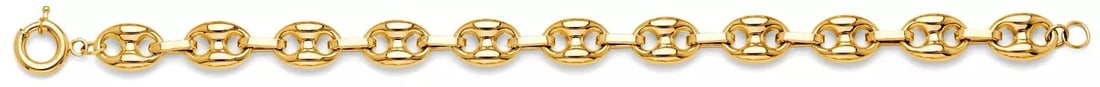 NEW 14K YELLOW GOLD PUFFED MARINER BRACELET: NEW 14K YELLOW GOLD PUFFED MARINER BRACELET 14K YELLOW GOLD NEW PUFFED MARINER BRACELET WEIGHT: 7 g