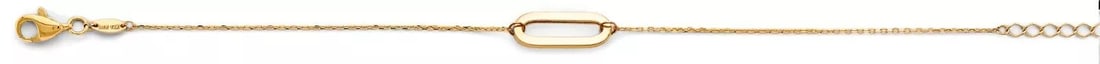 NEW 14K YELLOW GOLD PAPERCLIP LOCK BRACELET (1 of 2)