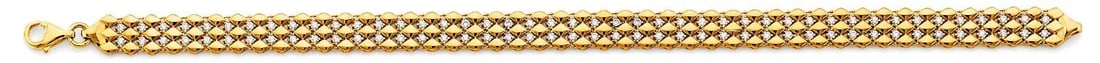 NEW 14K YELLOW GOLD CZ FANCY BRACELET: NEW 14K YELLOW GOLD CZ FANCY BRACELET 14K YELLOW GOLD NEW CZ FANCY BRACELET WEIGHT: 7.6 g