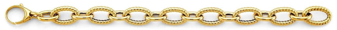 NEW 14K YELLOW GOLD HOLLOW BOLD OVAL LINK BRACELET: NEW 14K YELLOW GOLD HOLLOW BOLD OVAL LINK BRACELET 14K YELLOW GOLD NEW HOLLOW BOLD OVAL LINK BRACELET WEIGHT: 8.5 g